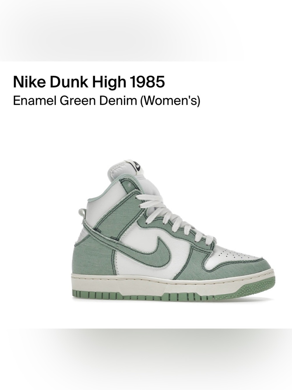 Nike Dunk High Women's White and Sage Green Sneakers